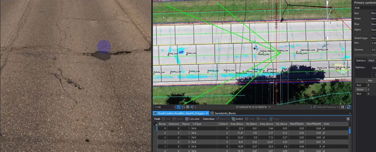 road condition survey map of crack in road